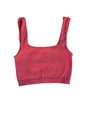 Zara Seamless Ribbed Crop Top Hot Pink Barbiecore XS-S Minimalist Basic